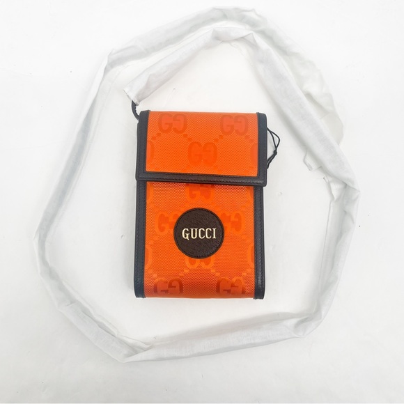 GUCCI
Econyl Nylon Monogram Off The Grid Crossbody Bag Carrot Orange Black - Picture 6 of 16
